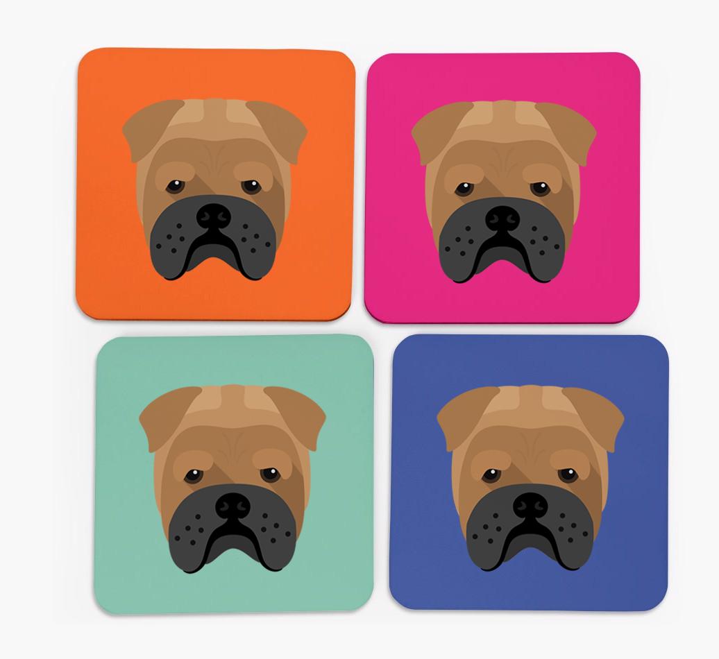 {breedCommonName} Icon Coasters 4 pack