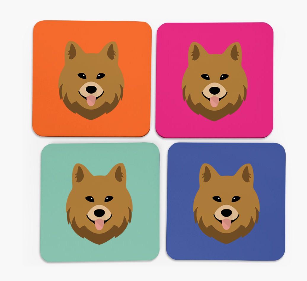 {breedCommonName} Icon Coasters 4 pack