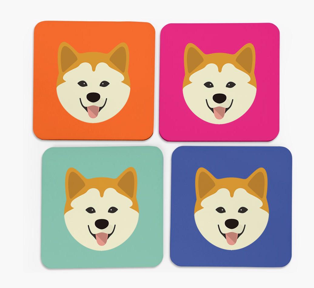 {breedCommonName} Icon Coasters 4 pack