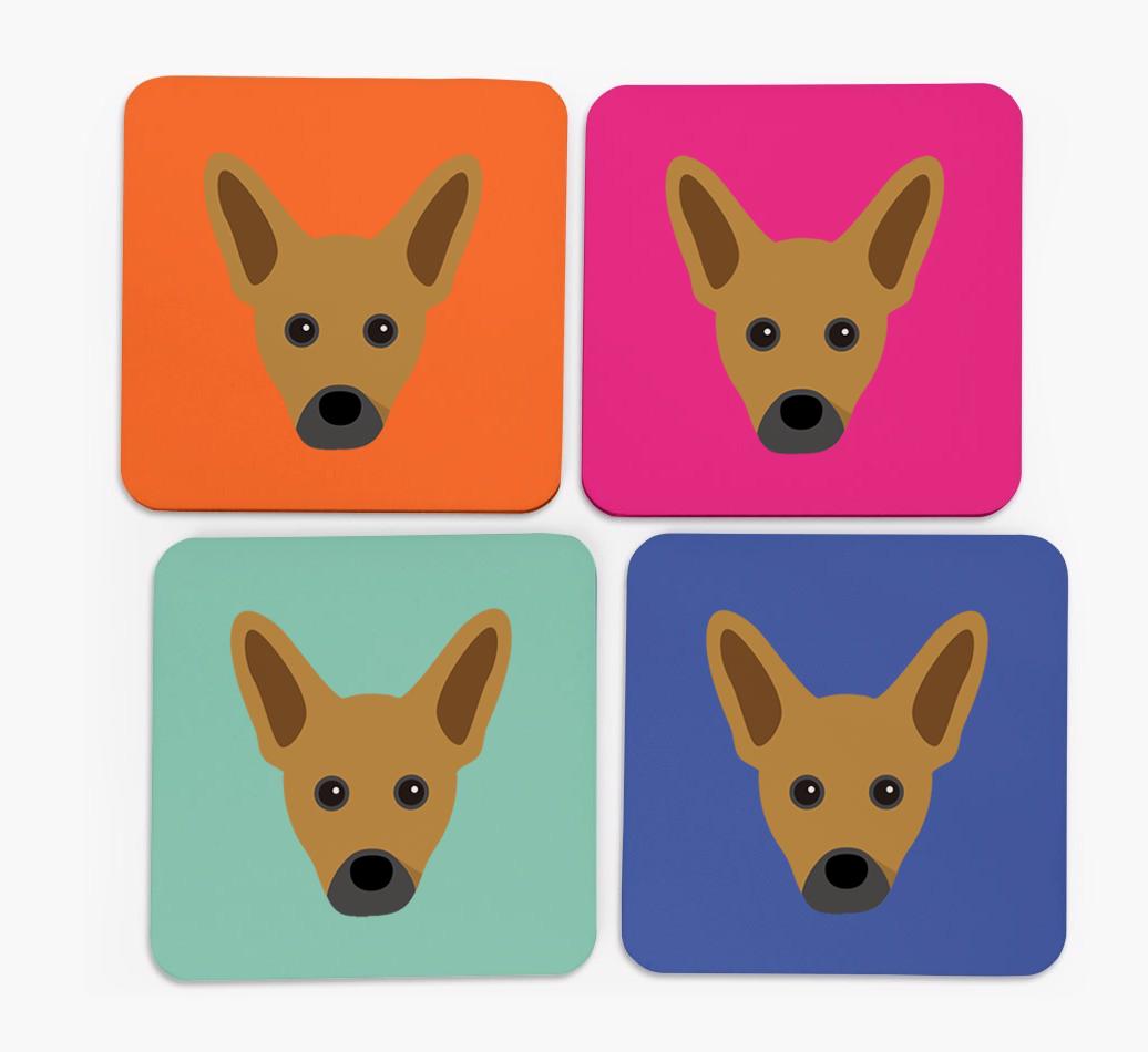 {breedCommonName} Icon Coasters 4 pack