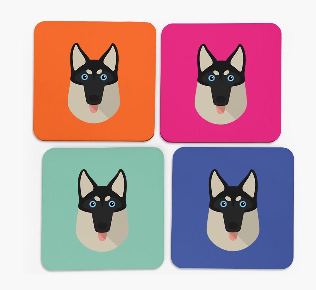 {breedCommonName} Icon Coasters 4 pack