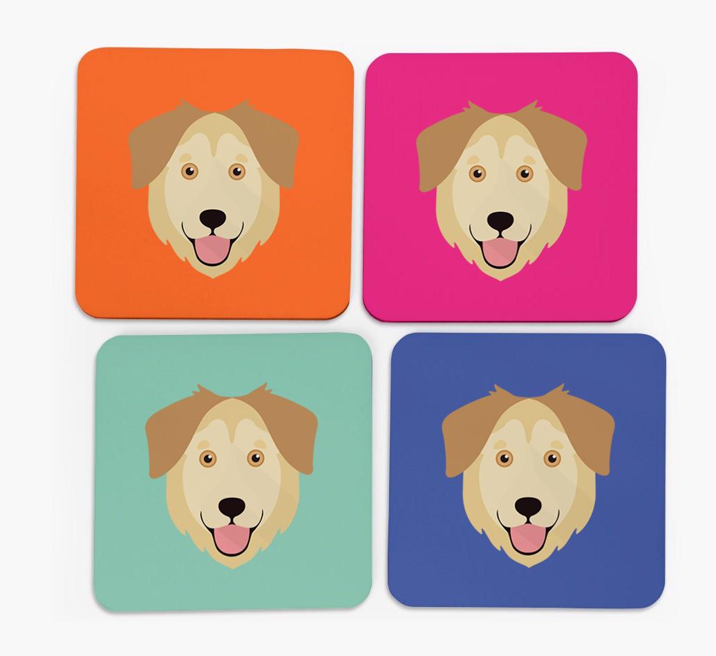 {breedCommonName} Icon Coasters 4 pack