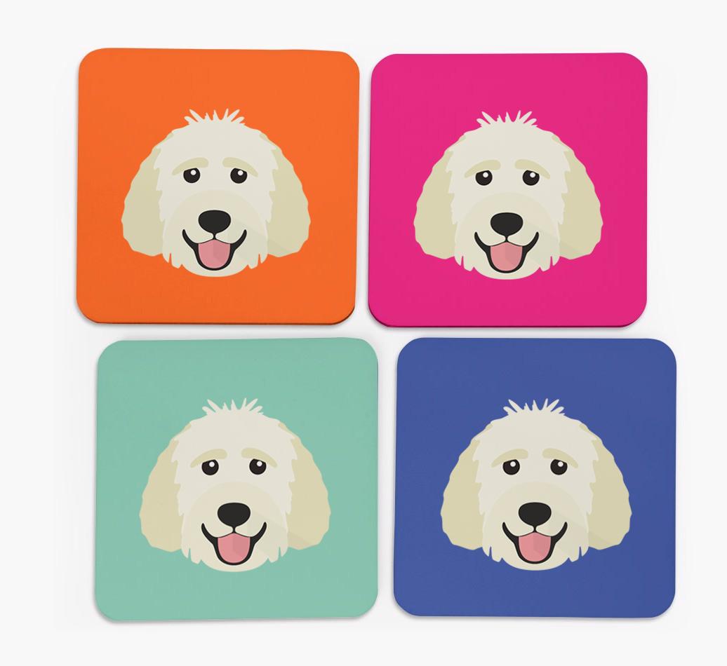{breedCommonName} Icon Coasters 4 pack