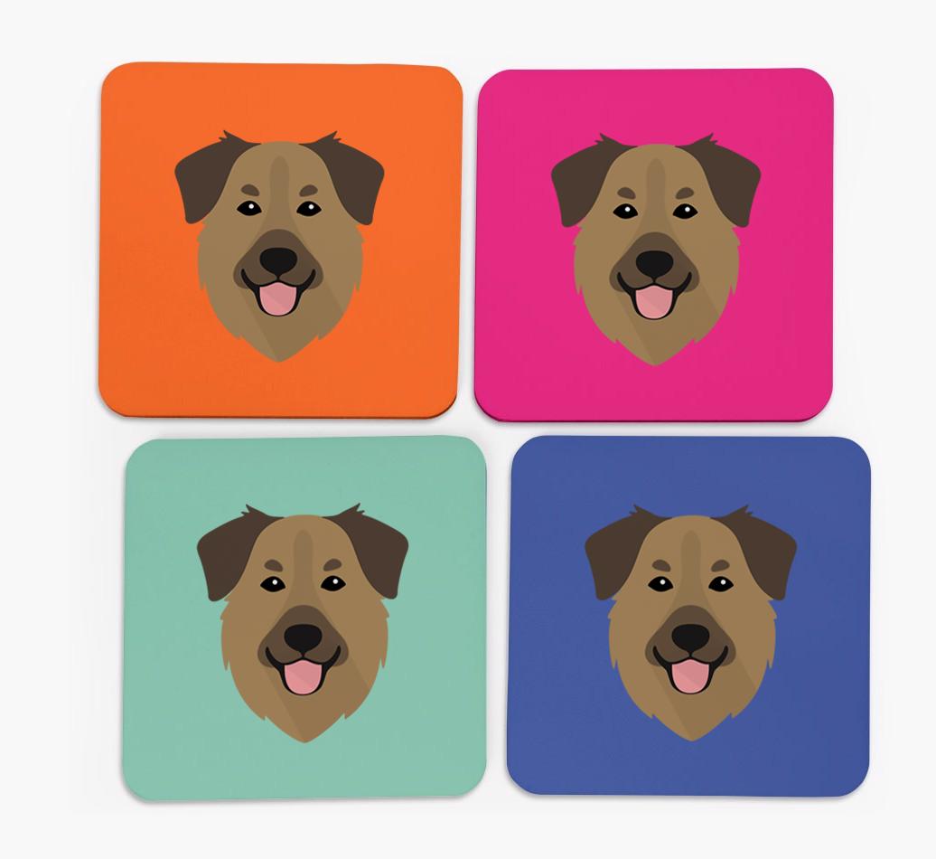 {breedCommonName} Icon Coasters 4 pack