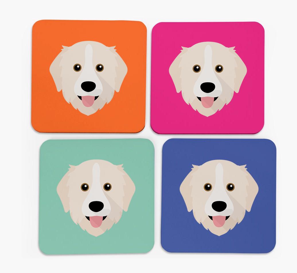 {breedCommonName} Icon Coasters 4 pack