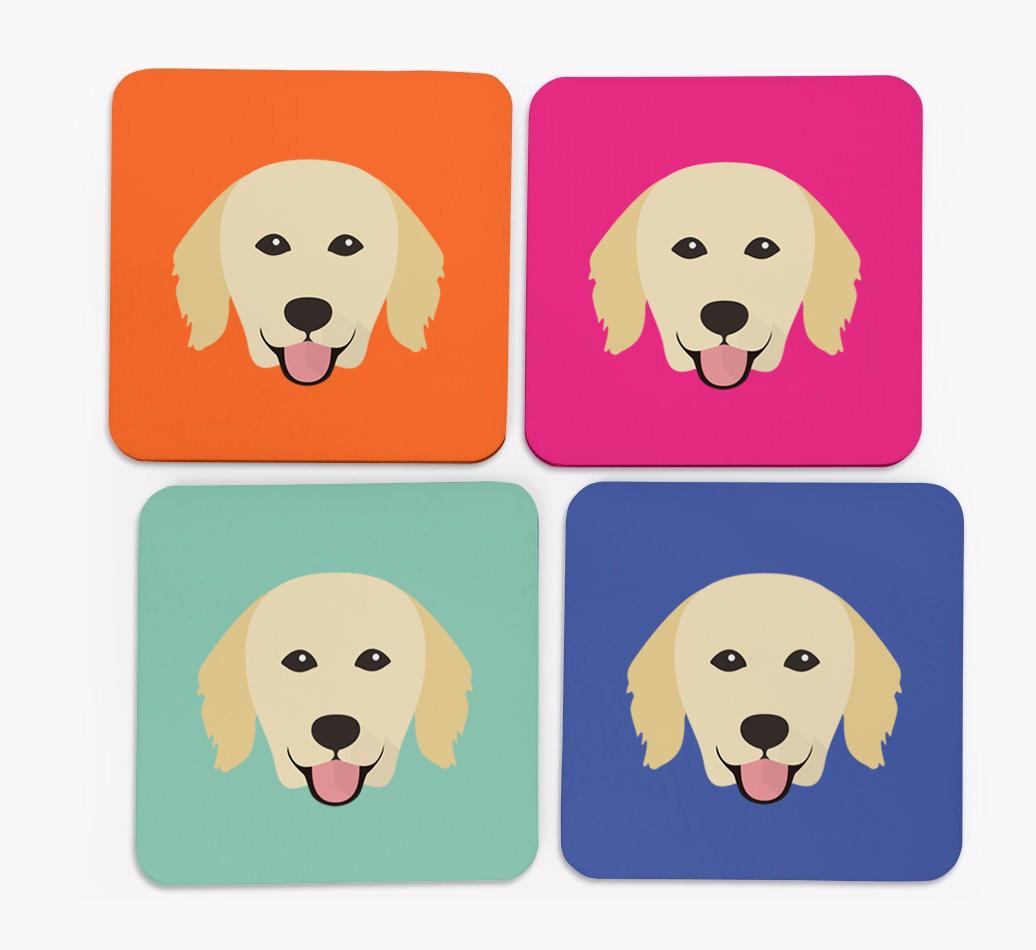 {breedCommonName} Icon Coasters 4 pack