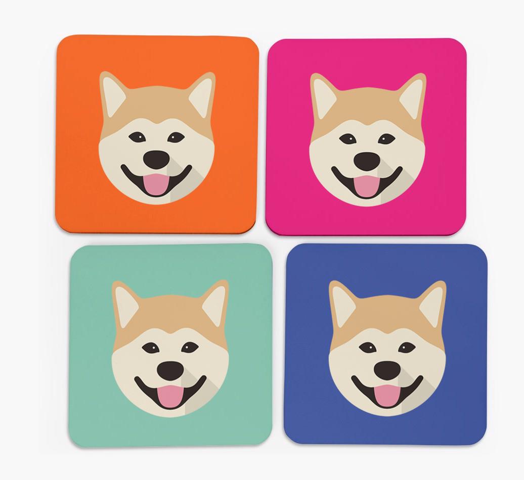 {breedCommonName} Icon Coasters 4 pack
