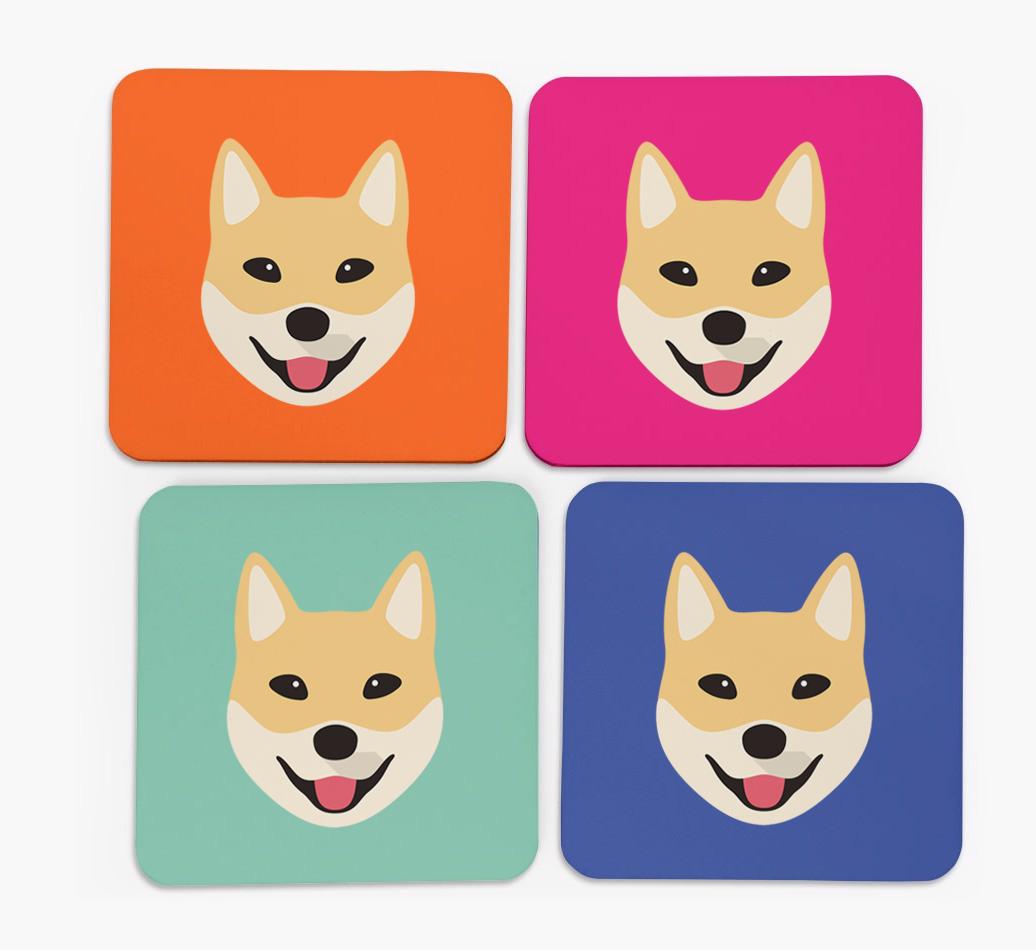 {breedCommonName} Icon Coasters 4 pack