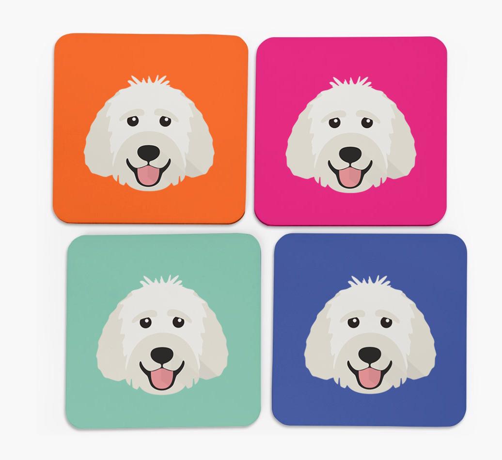 {breedCommonName} Icon Coasters 4 pack