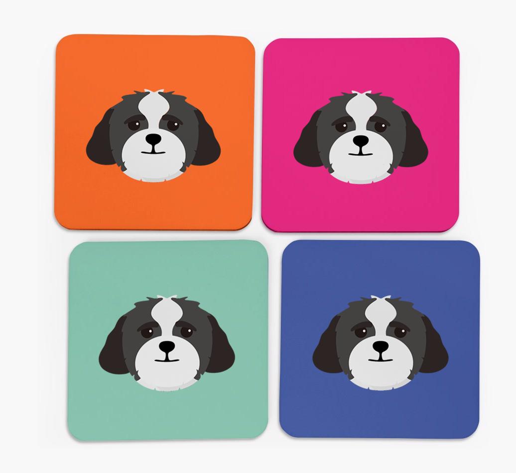 {breedCommonName} Icon Coasters 4 pack