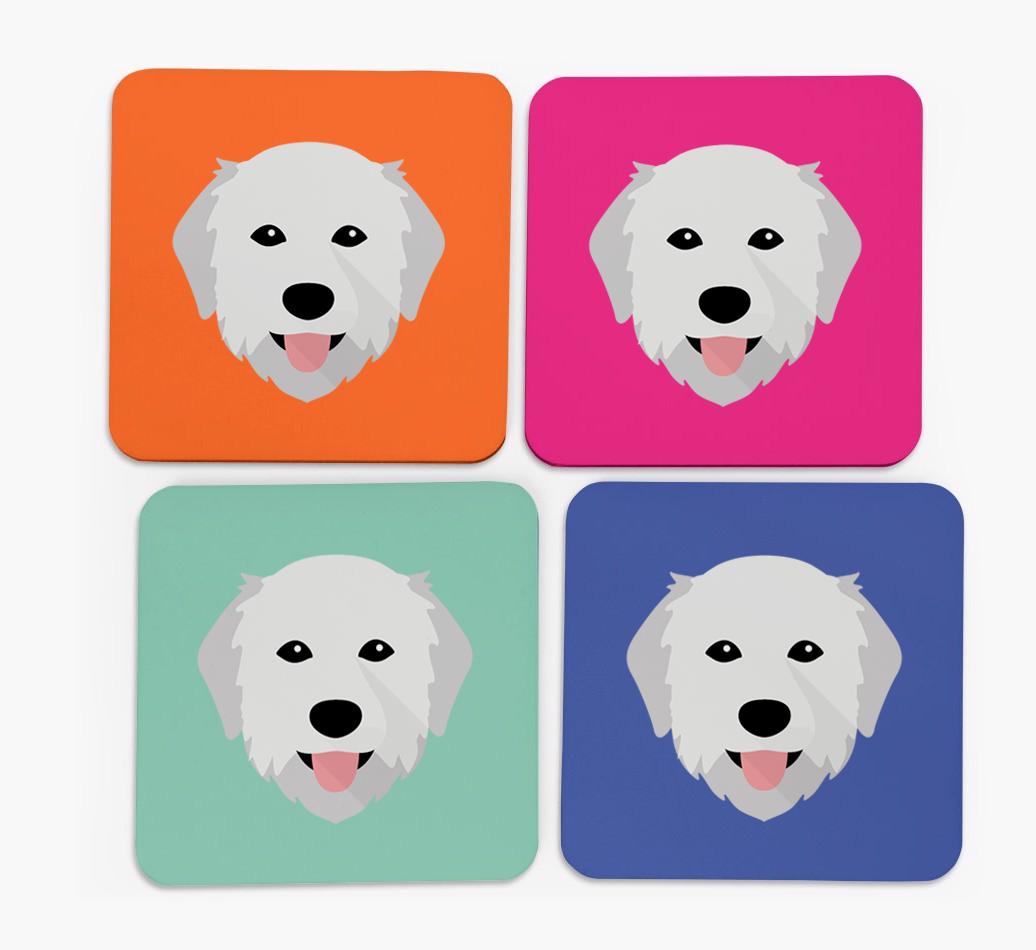 {breedCommonName} Icon Coasters 4 pack