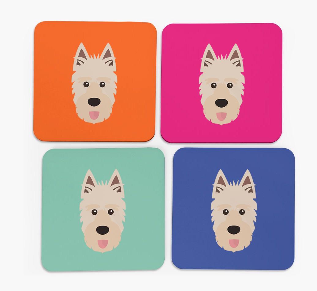 {breedCommonName} Icon Coasters 4 pack