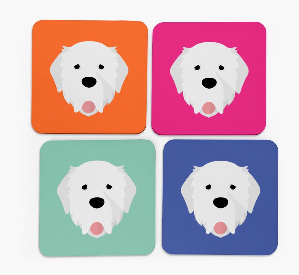 {breedCommonName} Icon Coasters 4 pack