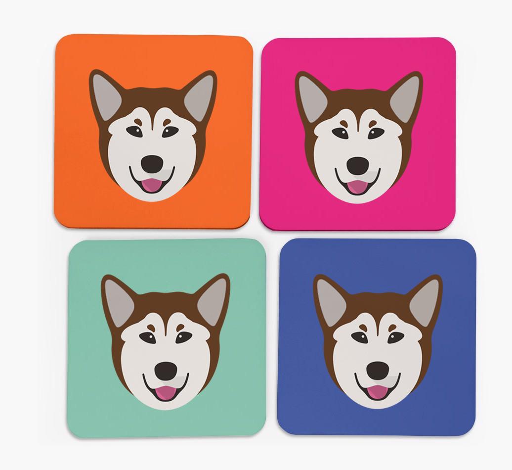 {breedCommonName} Icon Coasters 4 pack