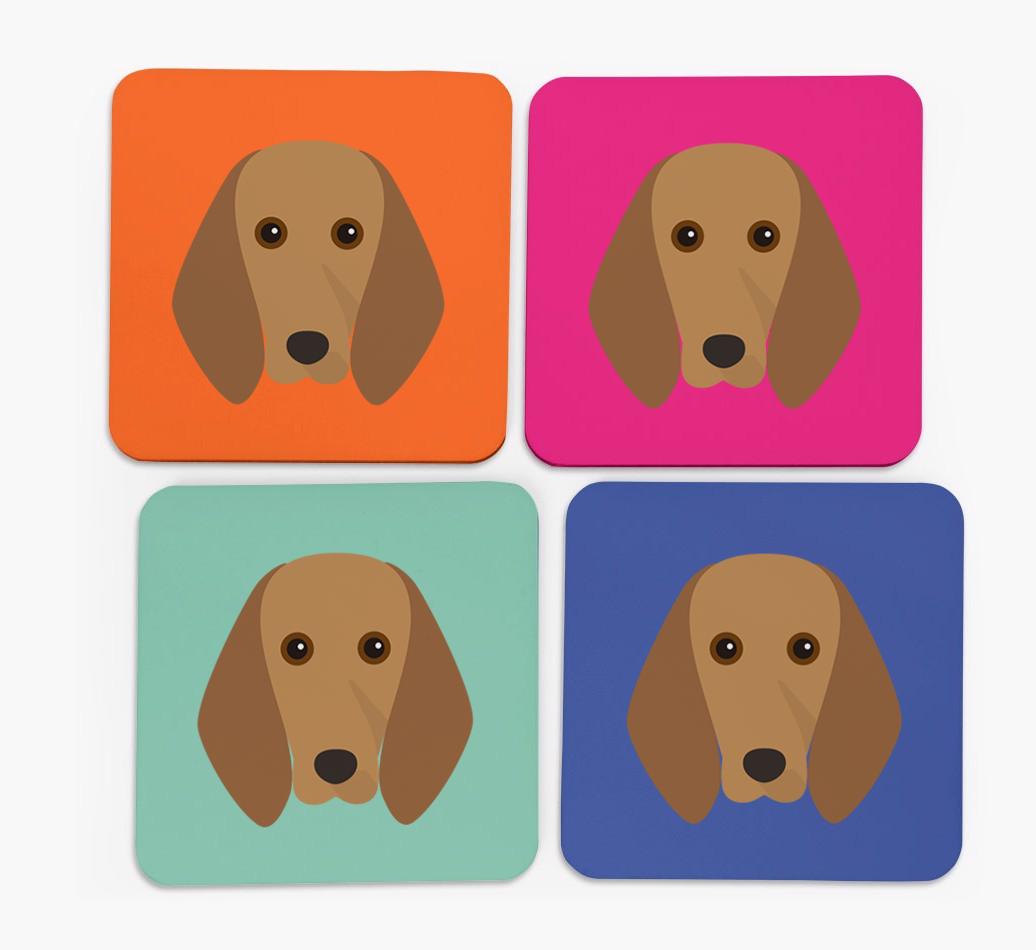{breedCommonName} Icon Coasters 4 pack
