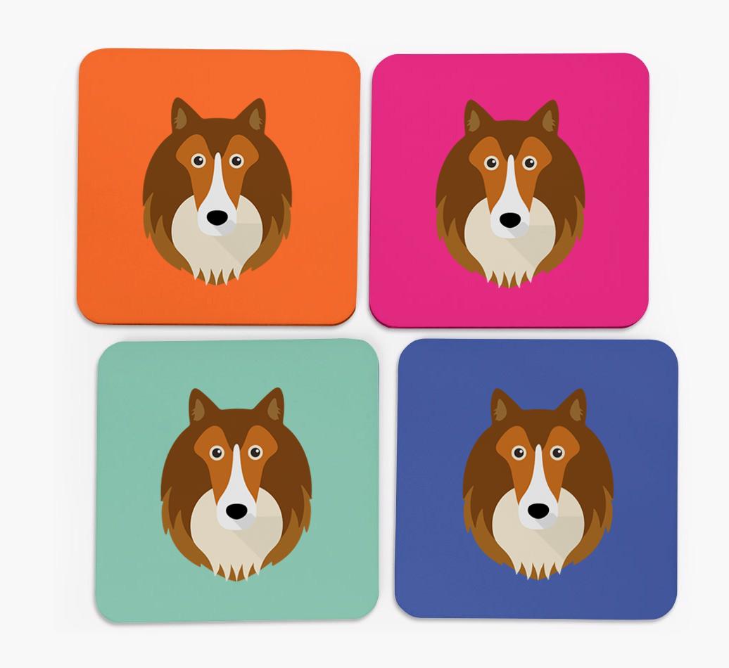 {breedCommonName} Icon Coasters 4 pack
