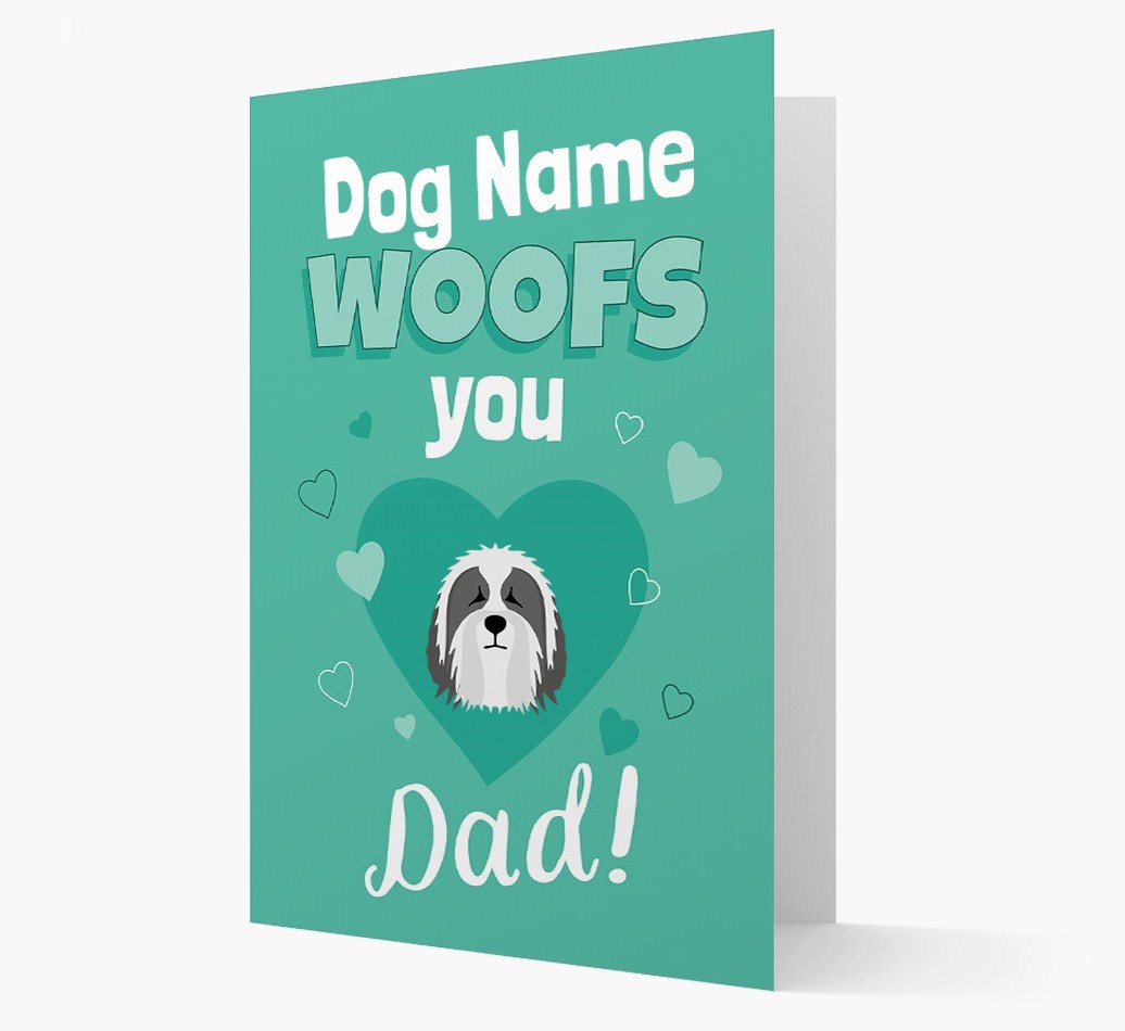 'I Woof You Dad' - Personalised {breedFullName} Card