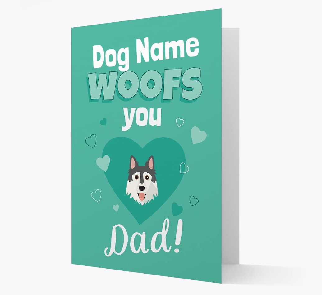'I Woof You Dad' - Personalised {breedFullName} Card
