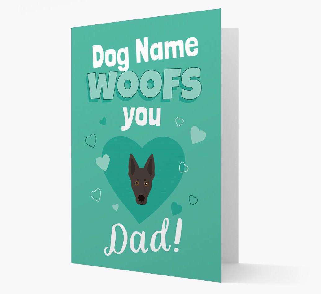 'I Woof You Dad' - Personalised {breedFullName} Card