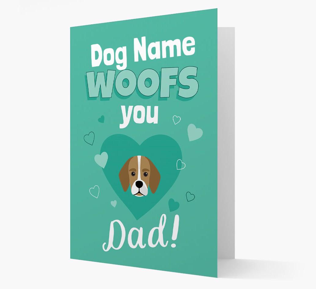 'I Woof You Dad' - Personalised {breedFullName} Card
