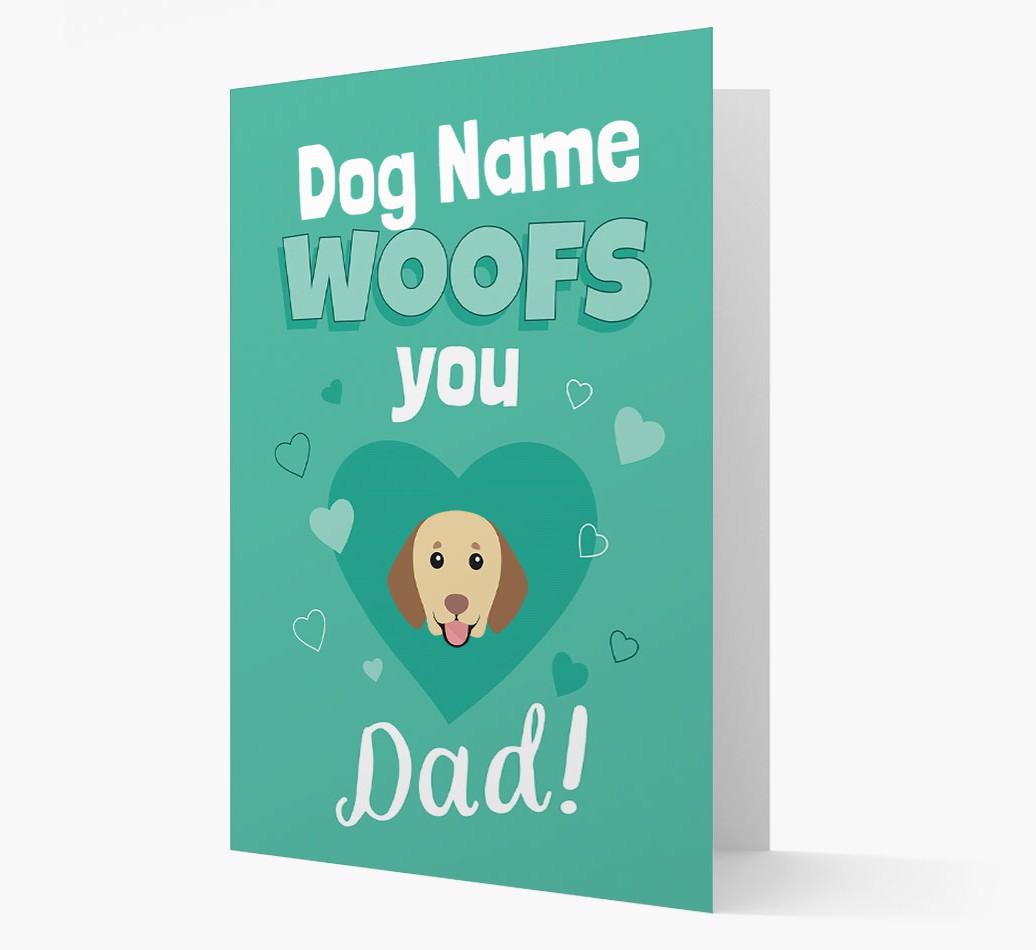 'I Woof You Dad' - Personalised {breedFullName} Card