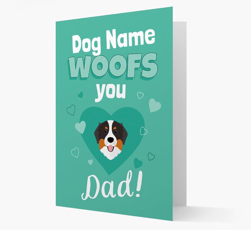 'I Woof You Dad' - Personalised {breedFullName} Card