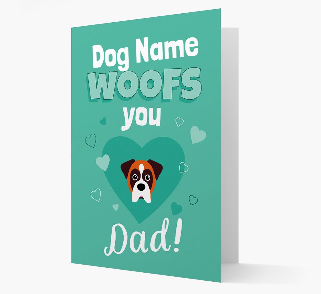 'I Woof You Dad' - Personalised {breedFullName} Card