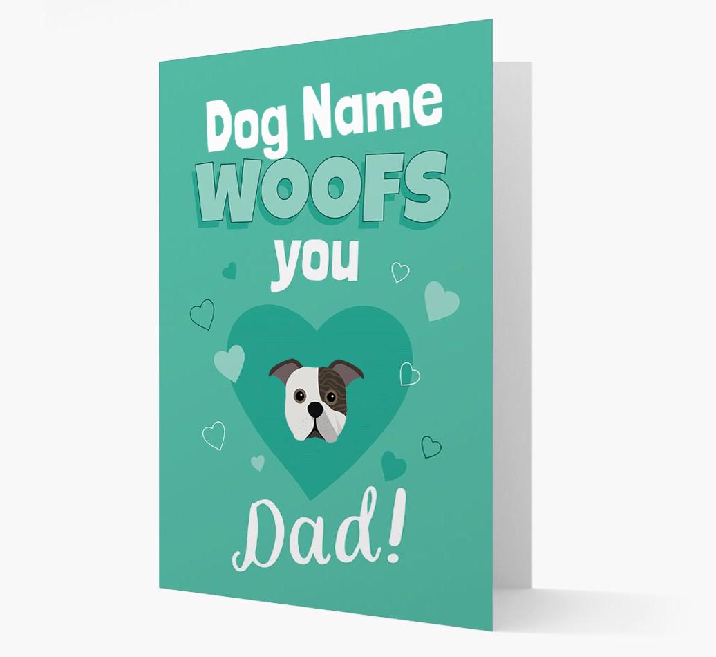 'I Woof You Dad' - Personalised {breedFullName} Card