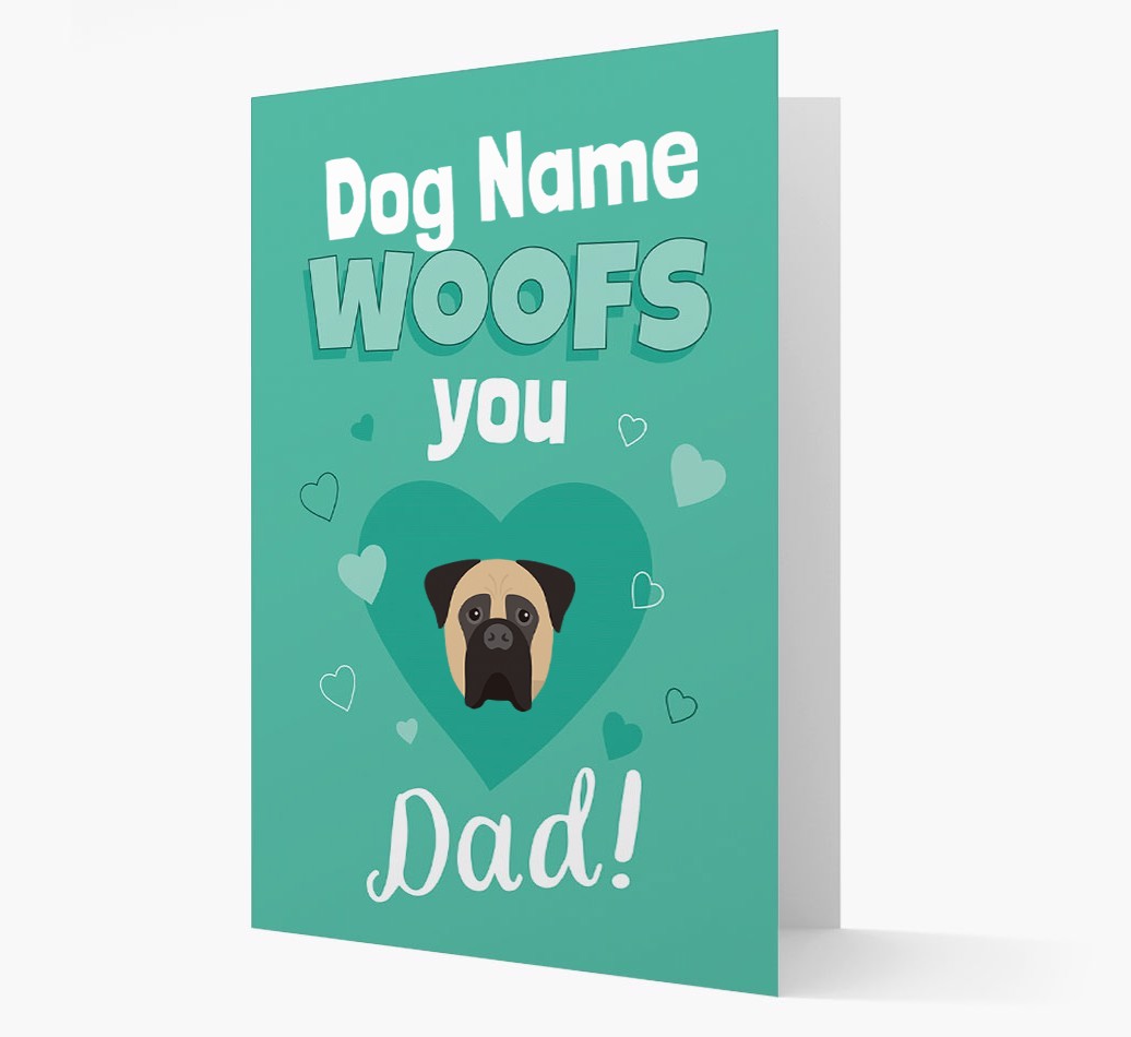 'I Woof You Dad' - Personalised {breedFullName} Card