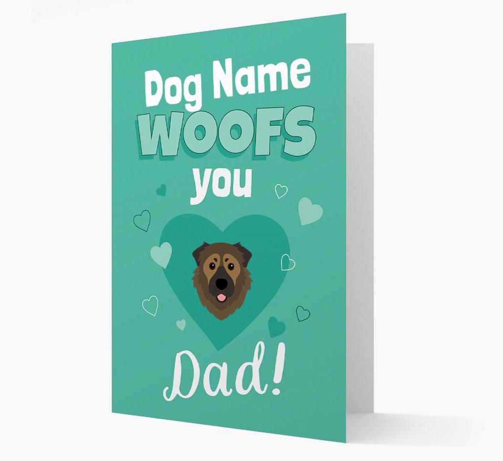 'I Woof You Dad' - Personalised {breedFullName} Card