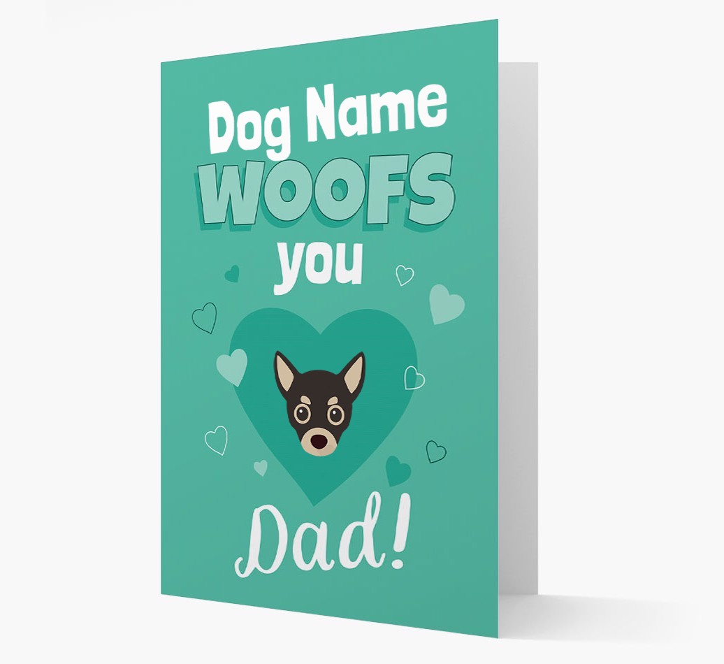'I Woof You Dad' - Personalised {breedFullName} Card