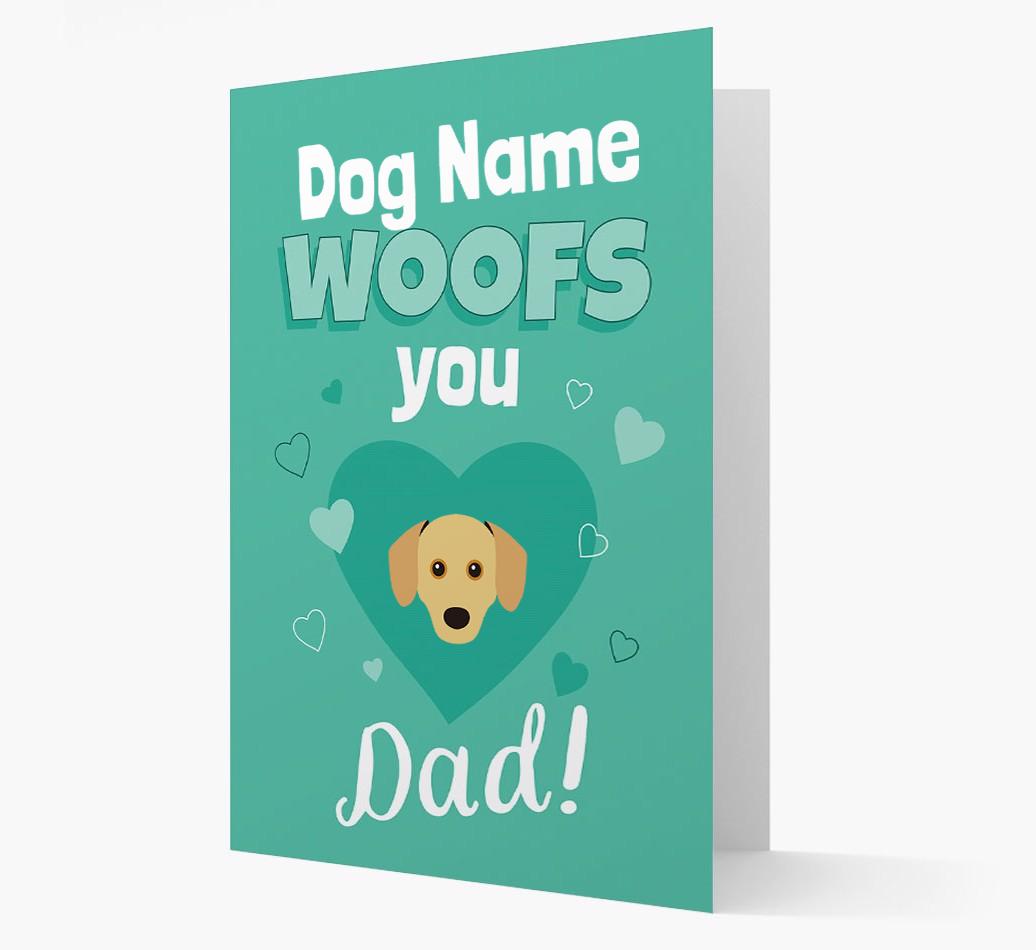 'I Woof You Dad' - Personalised {breedFullName} Card