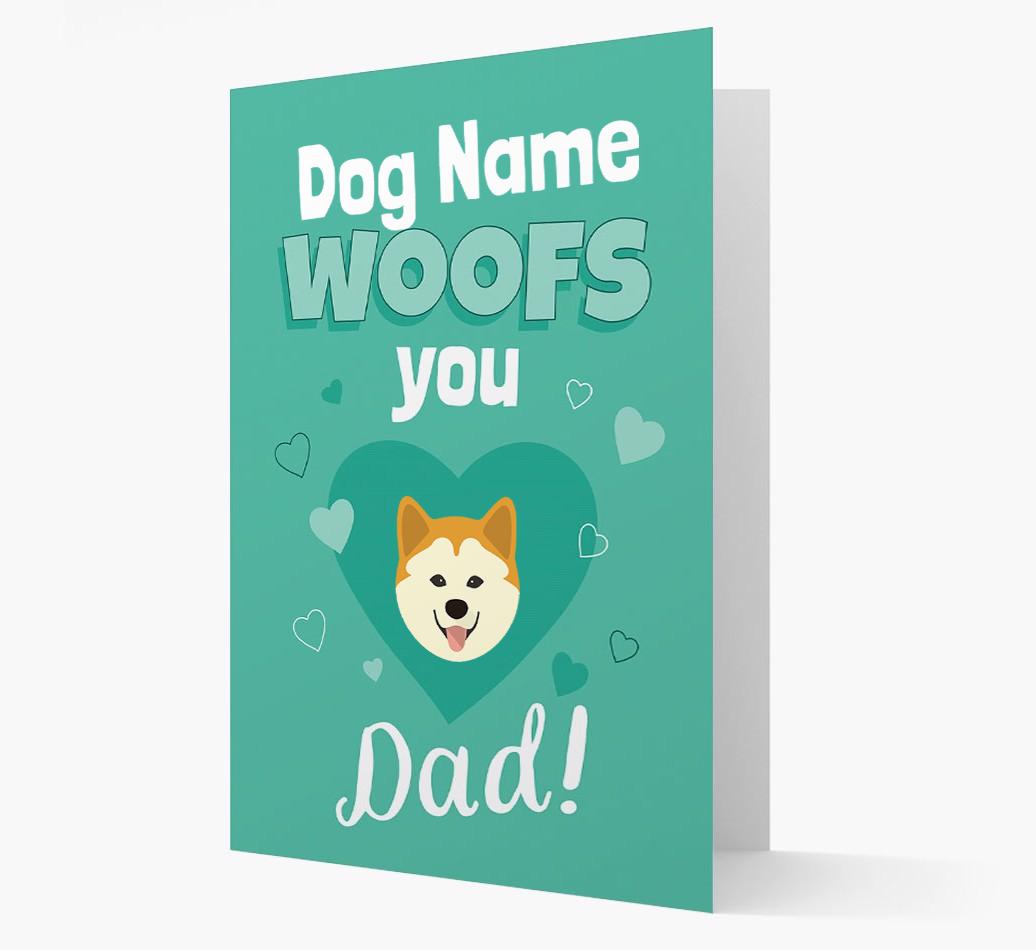 'I Woof You Dad' - Personalised {breedFullName} Card