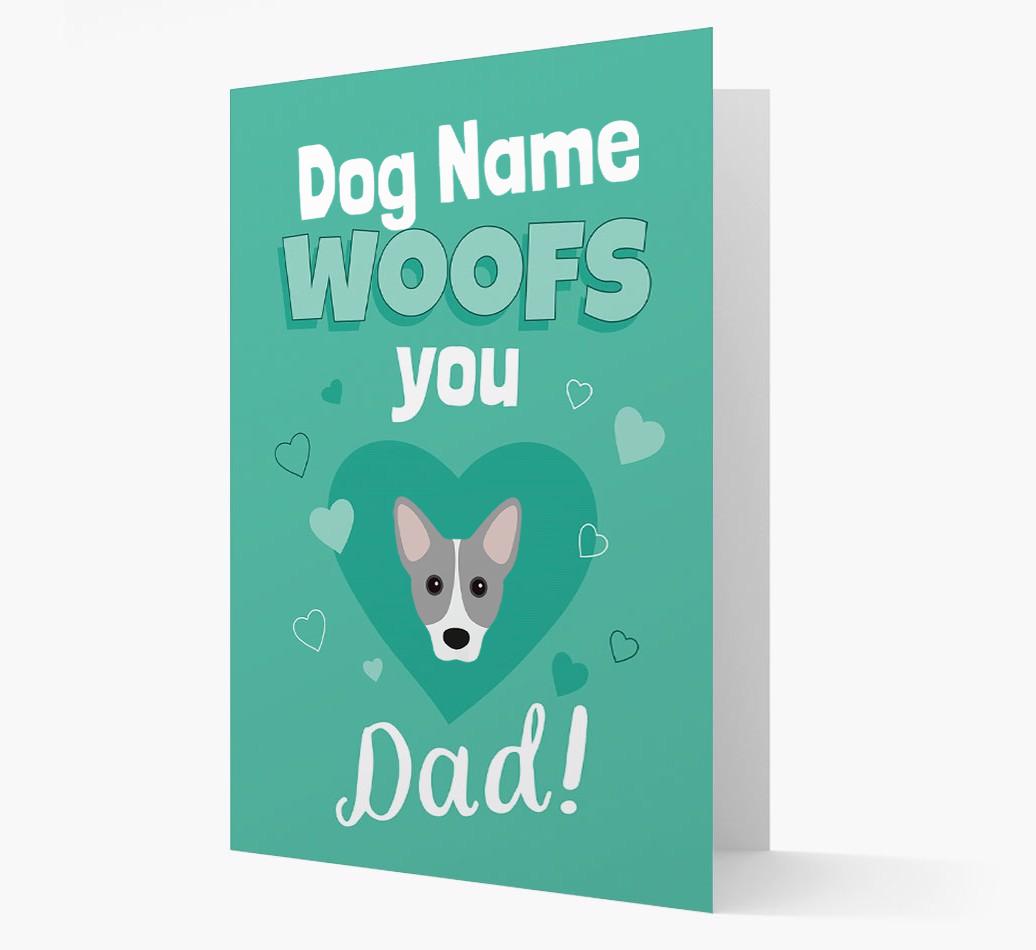 'I Woof You Dad' - Personalised {breedFullName} Card