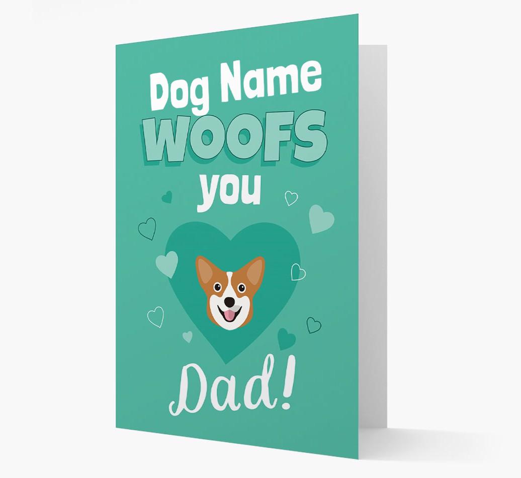 'I Woof You Dad' - Personalised {breedFullName} Card