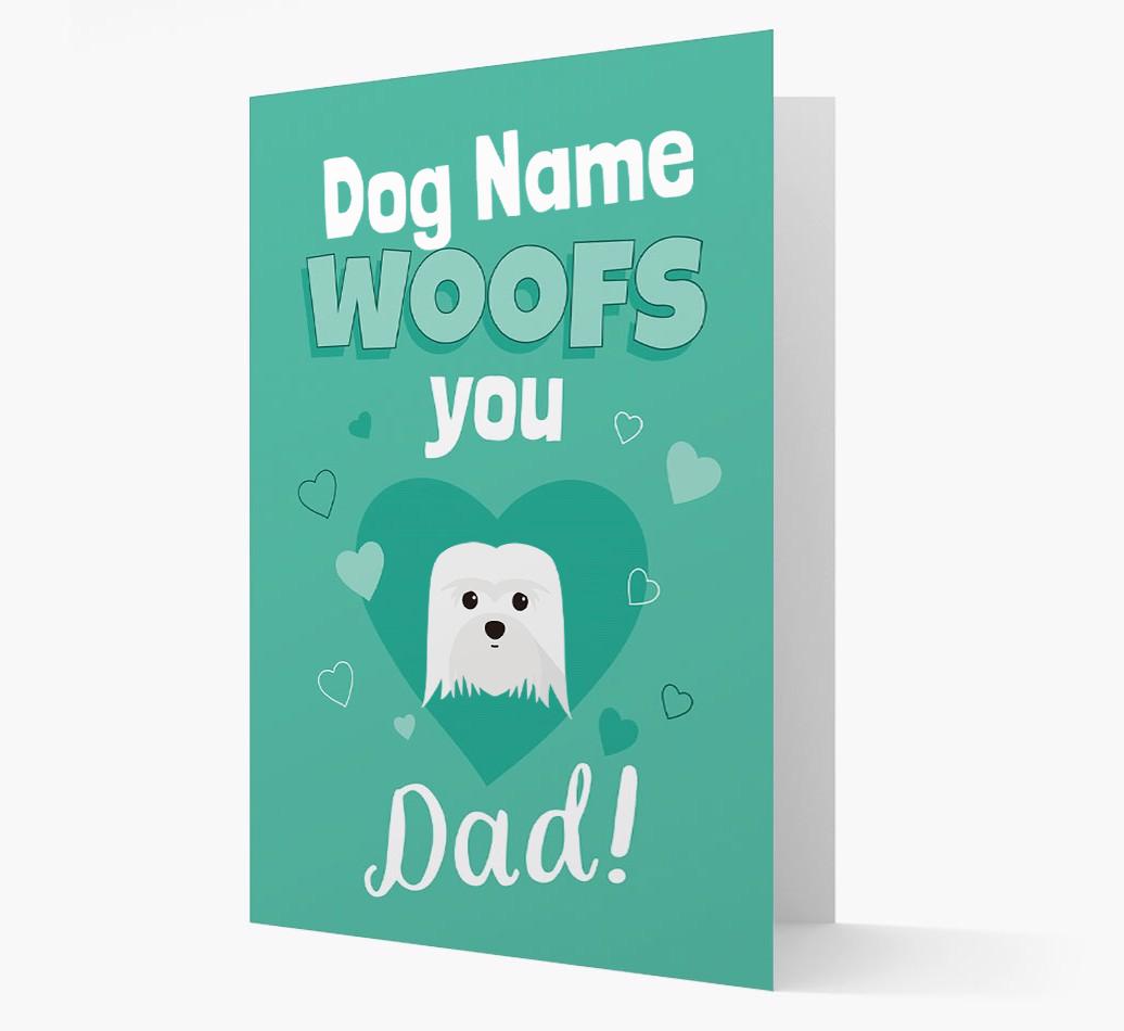 'I Woof You Dad' - Personalised {breedFullName} Card