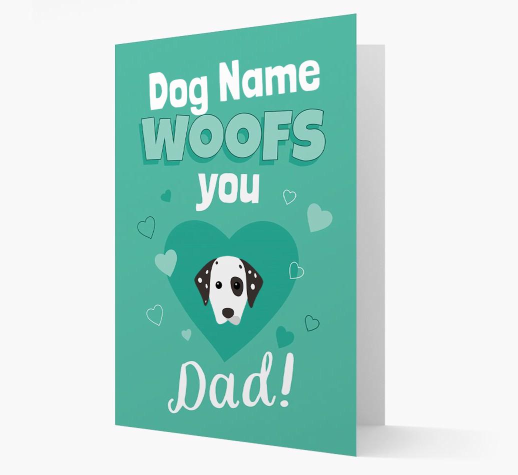 'I Woof You Dad' - Personalised {breedFullName} Card