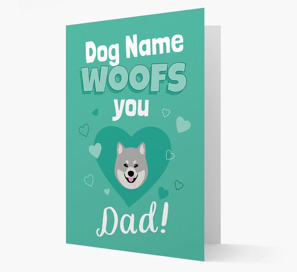 'I Woof You Dad' - Personalised {breedFullName} Card