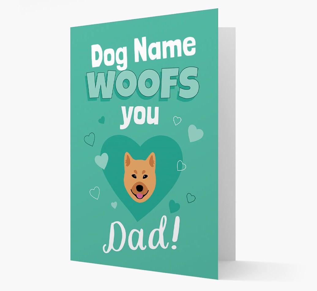 'I Woof You Dad' - Personalised {breedFullName} Card
