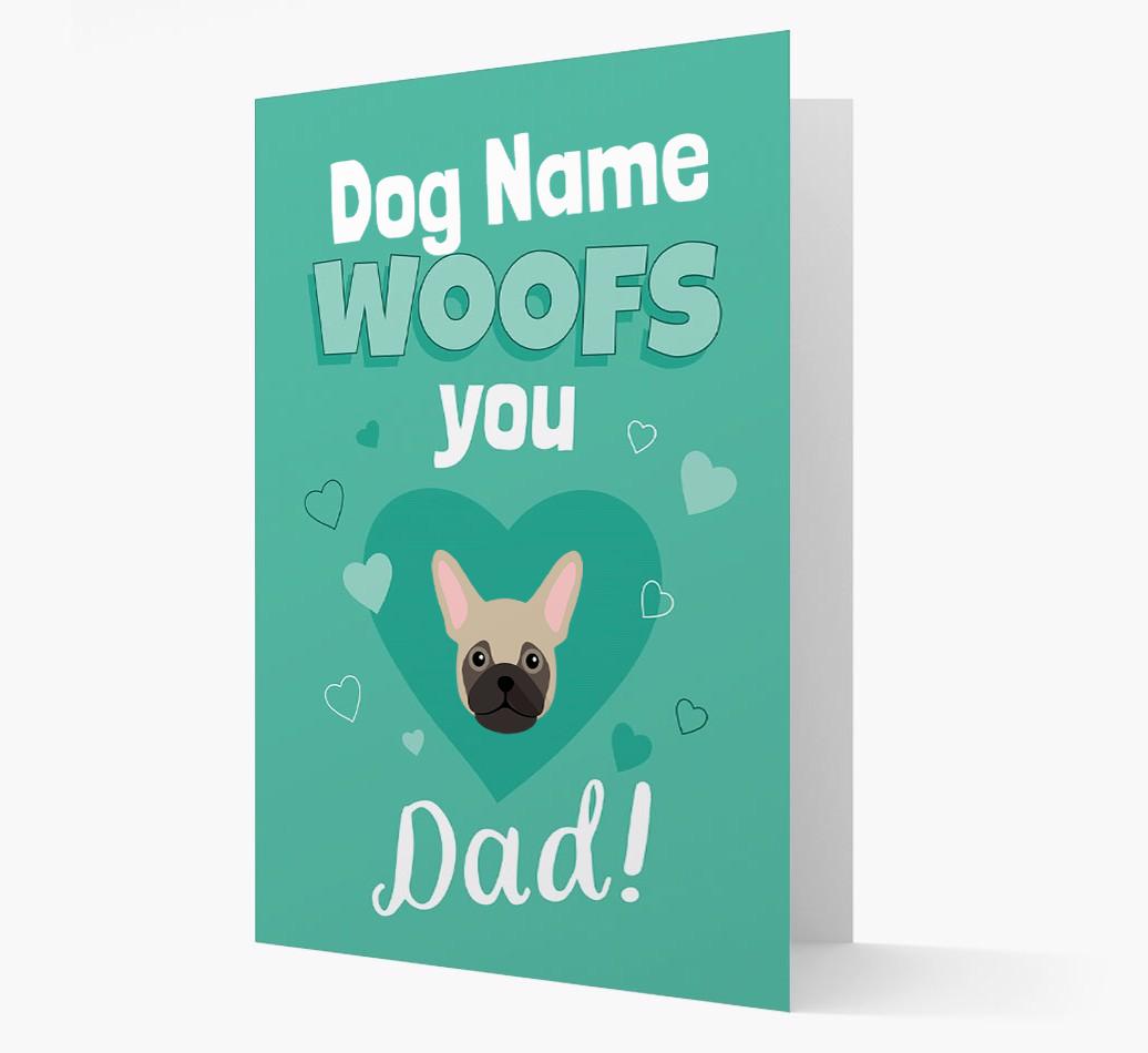 'I Woof You Dad' - Personalised {breedFullName} Card