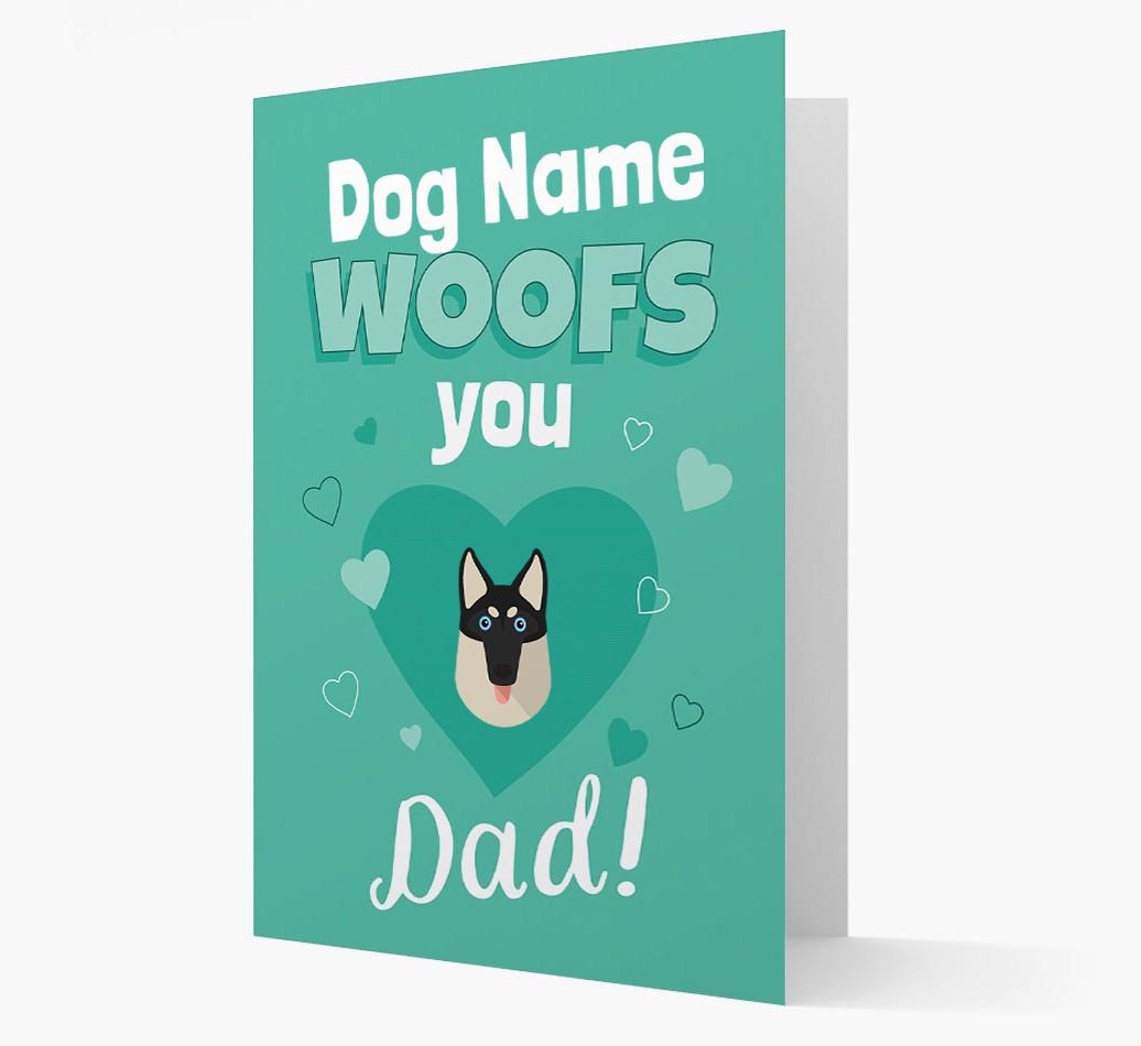'I Woof You Dad' - Personalised {breedFullName} Card