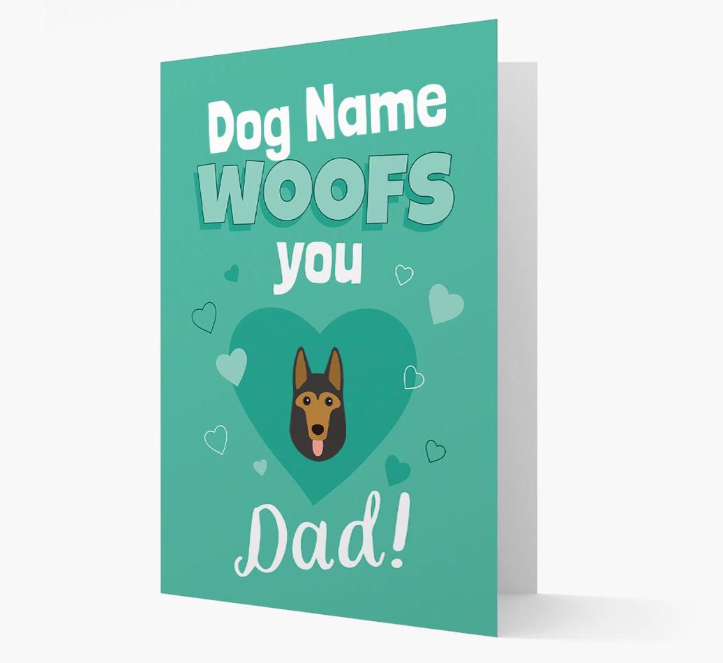 'I Woof You Dad' - Personalised {breedFullName} Card