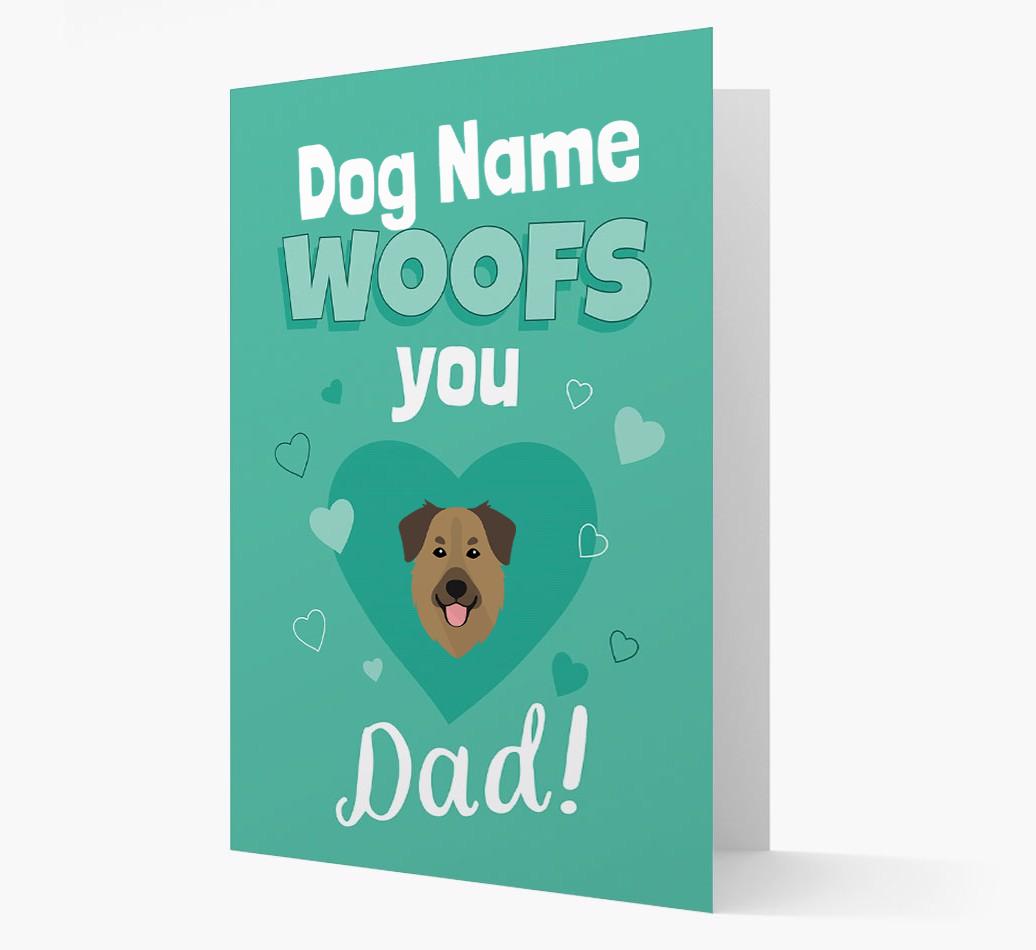 'I Woof You Dad' - Personalised {breedFullName} Card