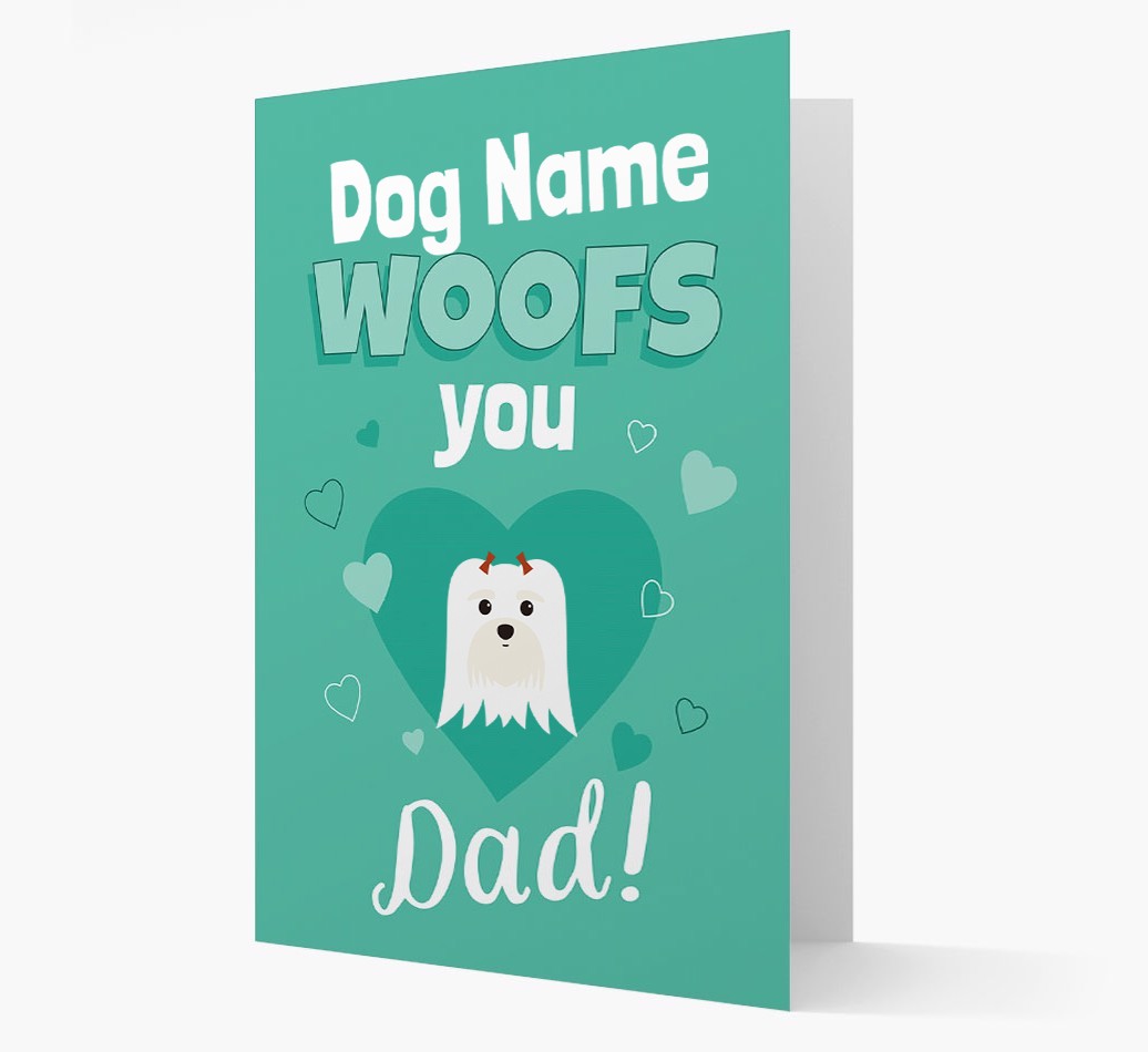 'I Woof You Dad' - Personalised {breedFullName} Card