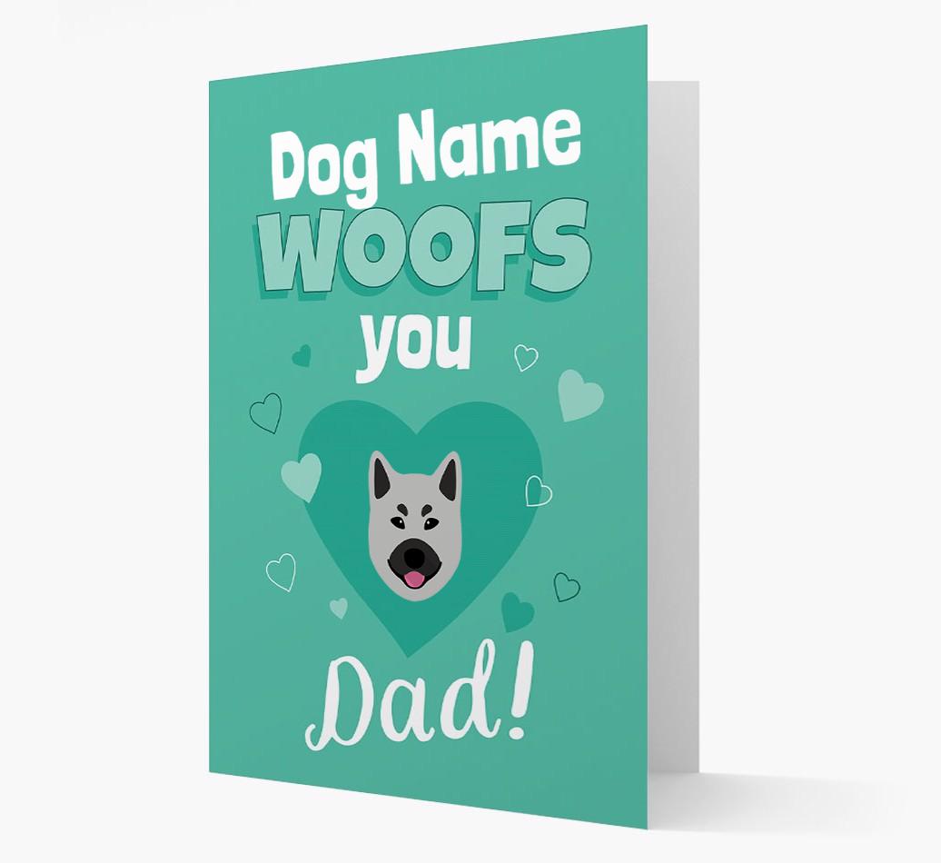 'I Woof You Dad' - Personalised {breedFullName} Card