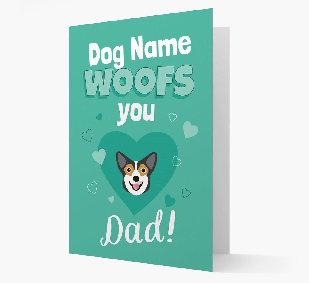 'I Woof You Dad' - Personalised {breedFullName} Card