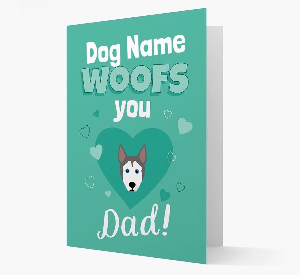 'I Woof You Dad' - Personalised {breedFullName} Card