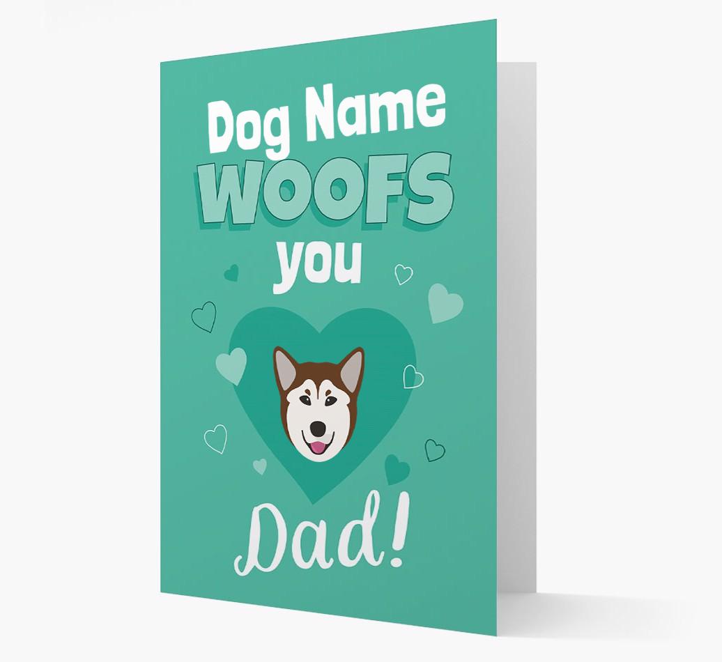 'I Woof You Dad' - Personalised {breedFullName} Card