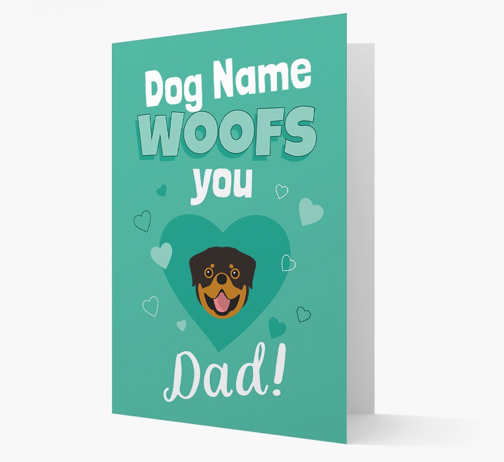 'I Woof You Dad' - Personalised {breedFullName} Card