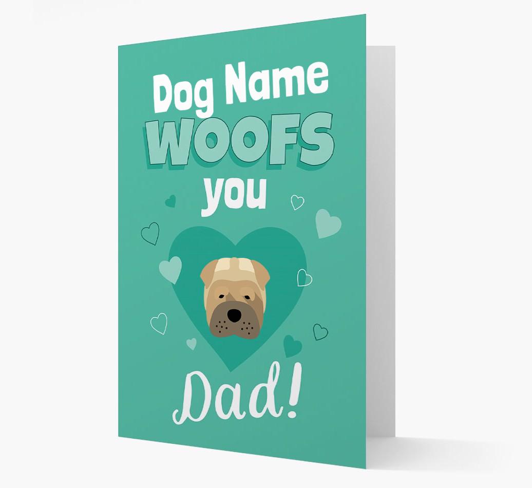 'I Woof You Dad' - Personalised {breedFullName} Card